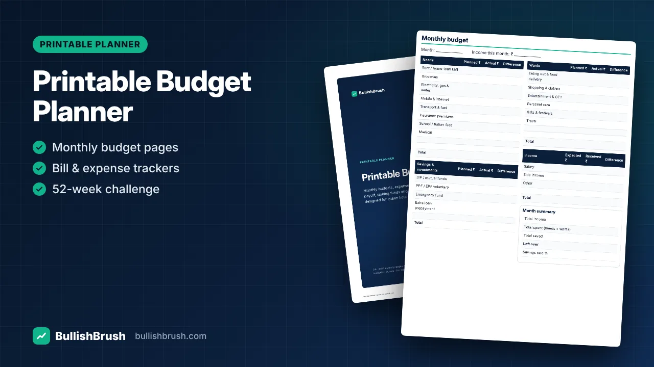 Printable Budget Planner — Indian Households (PDF)